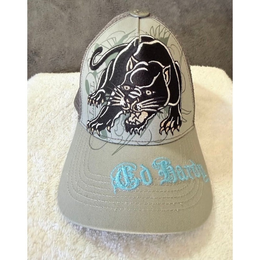 Ed Hardy Black Panther Embroidered Trucker Hat Snapback Mesh Cap EHH0001-35